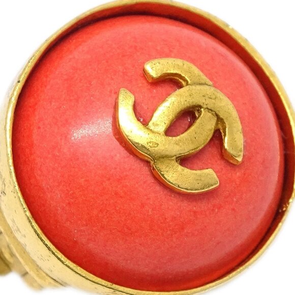 Chanel Stone Button Earrings Clip-On Pink 97P - Picture 2 of 4